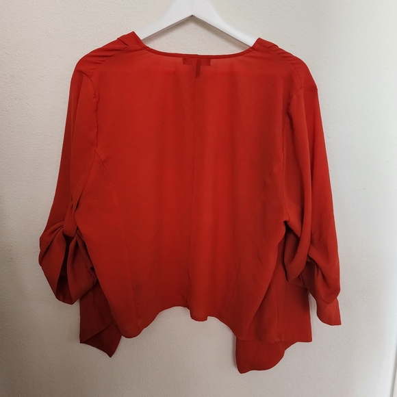 Torrid, Size 2, Red Crepe Drape Front Blazer - Picture 7 of 8